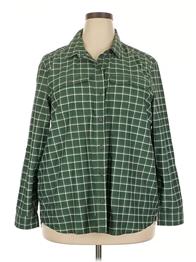 Pre-owned Eddie Bauer Long Sleeve Button Down Shirt In Green