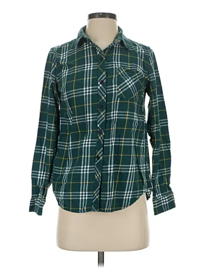 Pre-owned Eddie Bauer Long Sleeve Button Down Shirt In Green