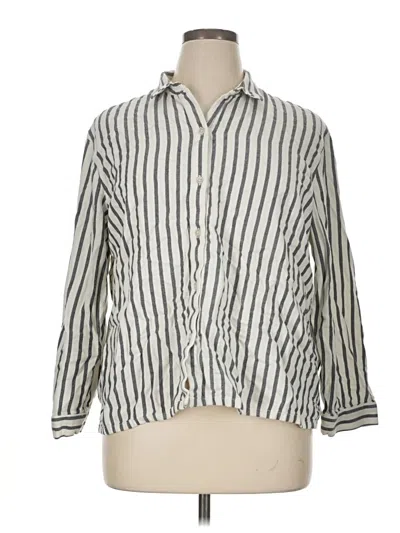 Pre-owned Eddie Bauer Long Sleeve Button Down Shirt In Ivory