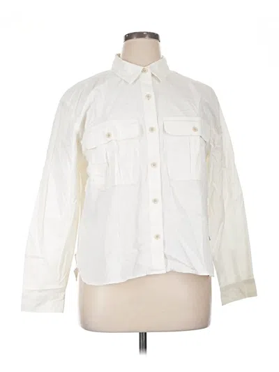 Eddie Bauer Long Sleeve Button Down Shirt In Ivory