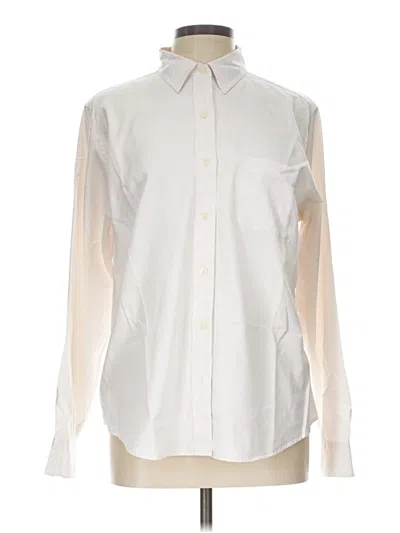 Pre-owned Eddie Bauer Long Sleeve Button Down Shirt In Ivory