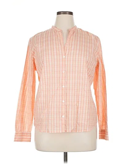 Pre-owned Eddie Bauer Long Sleeve Button Down Shirt In Orange