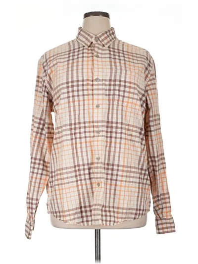 Pre-owned Eddie Bauer Long Sleeve Button Down Shirt In Orange