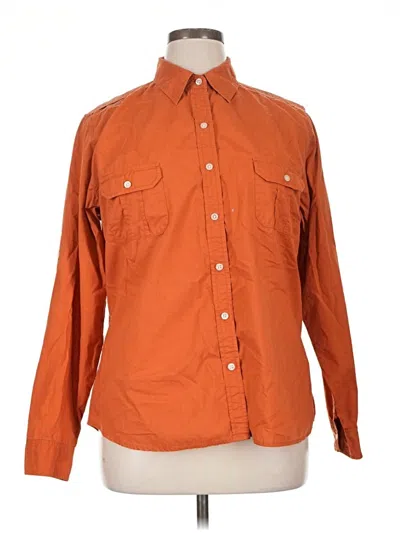 Pre-owned Eddie Bauer Long Sleeve Button Down Shirt In Orange