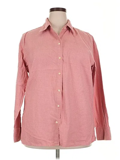 Pre-owned Eddie Bauer Long Sleeve Button Down Shirt In Pink