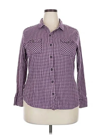 Pre-owned Eddie Bauer Long Sleeve Button Down Shirt In Purple