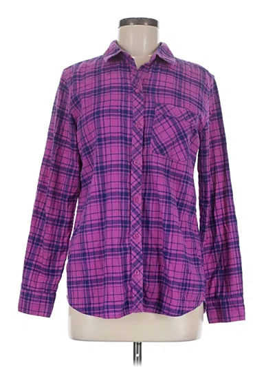 Pre-owned Eddie Bauer Long Sleeve Button Down Shirt In Purple