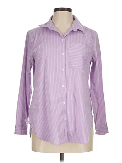 Pre-owned Eddie Bauer Long Sleeve Button Down Shirt In Purple