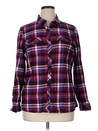 Pre-owned Eddie Bauer Long Sleeve Button Down Shirt In Purple