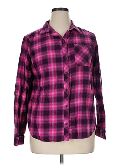 Pre-owned Eddie Bauer Long Sleeve Button Down Shirt In Purple