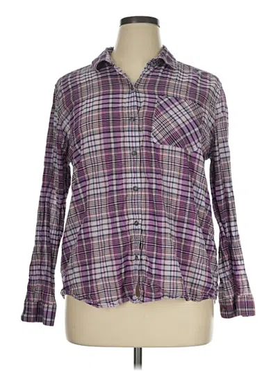 Pre-owned Eddie Bauer Long Sleeve Button Down Shirt In Purple