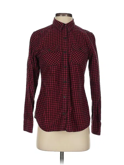 Pre-owned Eddie Bauer Long Sleeve Button Down Shirt In Red