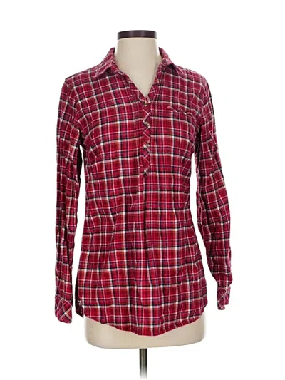 Pre-owned Eddie Bauer Long Sleeve Button Down Shirt In Red