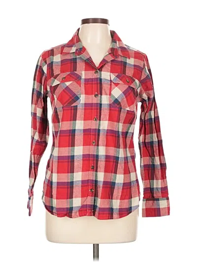 Pre-owned Eddie Bauer Long Sleeve Button Down Shirt In Red