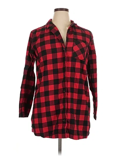 Pre-owned Eddie Bauer Long Sleeve Button Down Shirt In Red