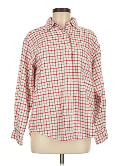 Pre-owned Eddie Bauer Long Sleeve Button Down Shirt In Red