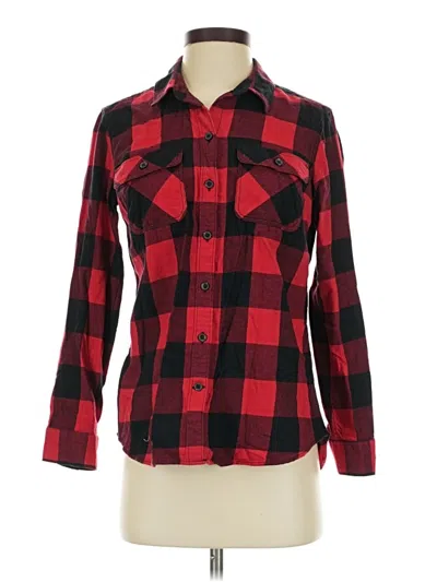 Pre-owned Eddie Bauer Long Sleeve Button Down Shirt In Red
