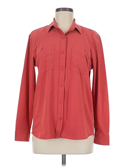 Pre-owned Eddie Bauer Long Sleeve Button Down Shirt In Red