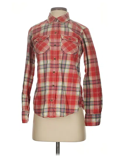 Pre-owned Eddie Bauer Long Sleeve Button Down Shirt In Red