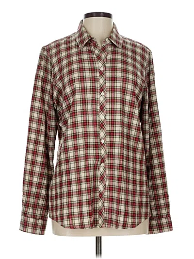 Pre-owned Eddie Bauer Long Sleeve Button Down Shirt In Red