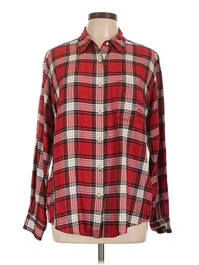 Pre-owned Eddie Bauer Long Sleeve Button Down Shirt In Red