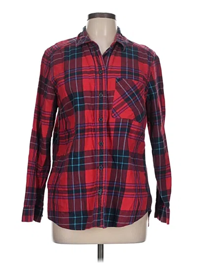 Pre-owned Eddie Bauer Long Sleeve Button Down Shirt In Red