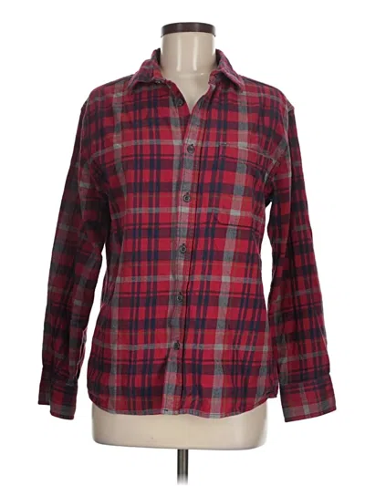 Pre-owned Eddie Bauer Long Sleeve Button Down Shirt In Red