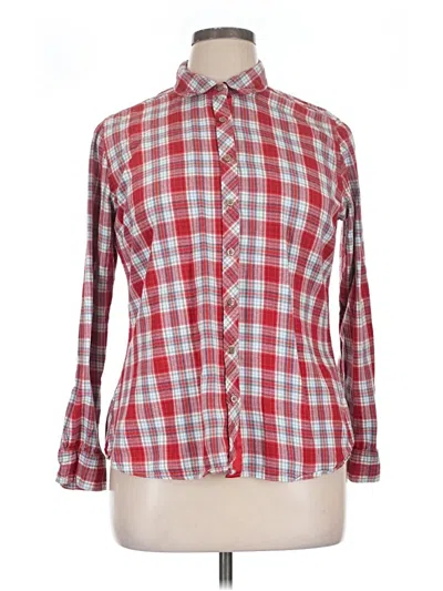 Pre-owned Eddie Bauer Long Sleeve Button Down Shirt In Red