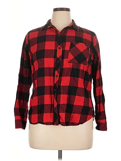 Pre-owned Eddie Bauer Long Sleeve Button Down Shirt In Red