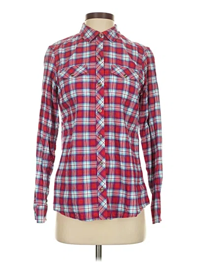 Pre-owned Eddie Bauer Long Sleeve Button Down Shirt In Red