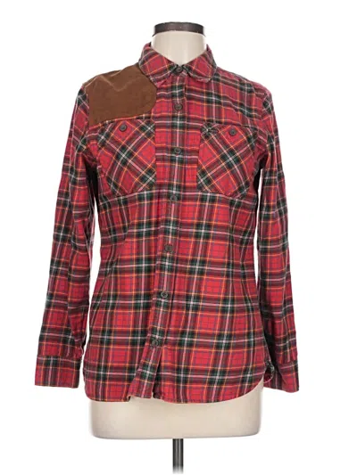 Pre-owned Eddie Bauer Long Sleeve Button Down Shirt In Red