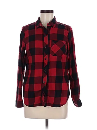 Pre-owned Eddie Bauer Long Sleeve Button Down Shirt In Red