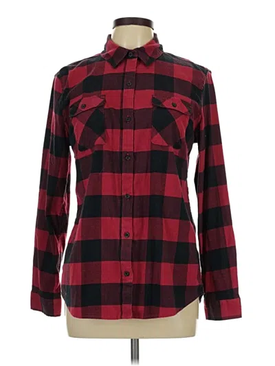 Pre-owned Eddie Bauer Long Sleeve Button Down Shirt In Red