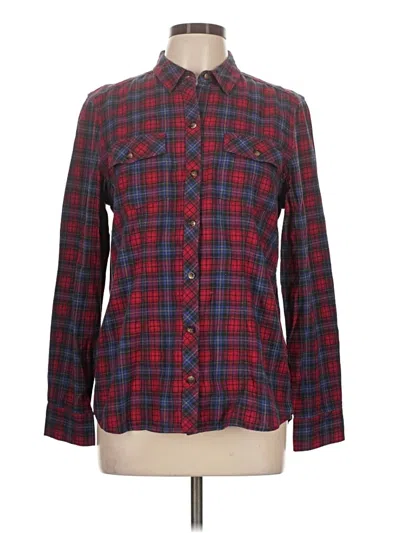 Pre-owned Eddie Bauer Long Sleeve Button Down Shirt In Red