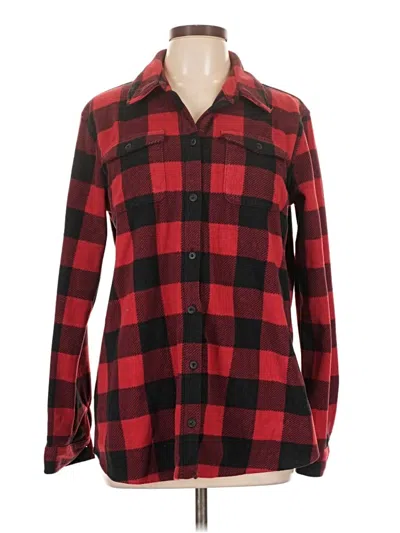 Pre-owned Eddie Bauer Long Sleeve Button Down Shirt In Red