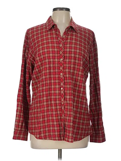 Pre-owned Eddie Bauer Long Sleeve Button Down Shirt In Red