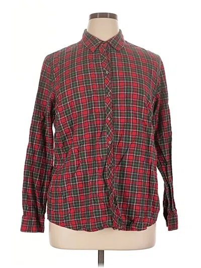 Pre-owned Eddie Bauer Long Sleeve Button Down Shirt In Red