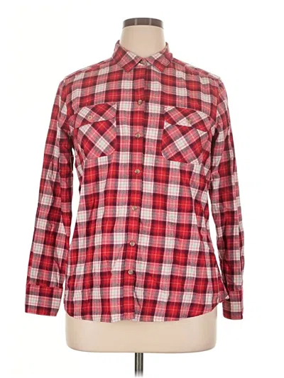 Pre-owned Eddie Bauer Long Sleeve Button Down Shirt In Red