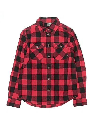 Pre-owned Eddie Bauer Kids' Long Sleeve Button Down Shirt In Red