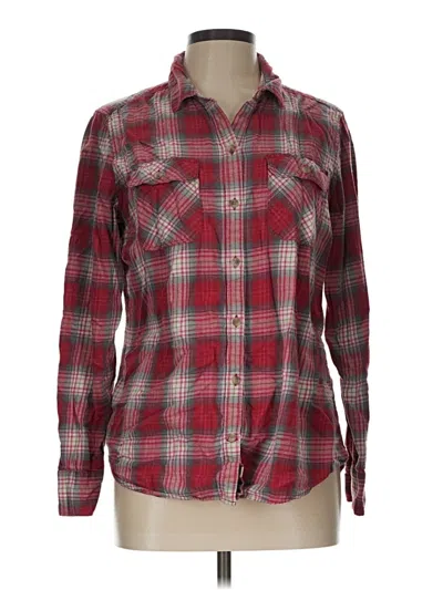 Pre-owned Eddie Bauer Long Sleeve Button Down Shirt In Red