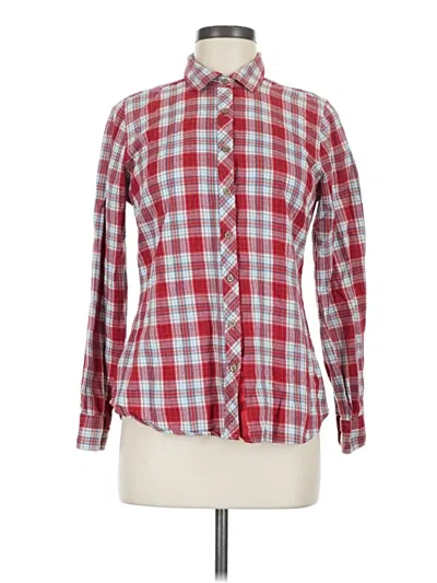 Pre-owned Eddie Bauer Long Sleeve Button Down Shirt In Red