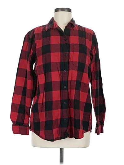 Pre-owned Eddie Bauer Long Sleeve Button Down Shirt In Red