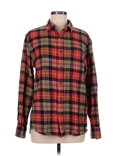 Pre-owned Eddie Bauer Long Sleeve Button Down Shirt In Red