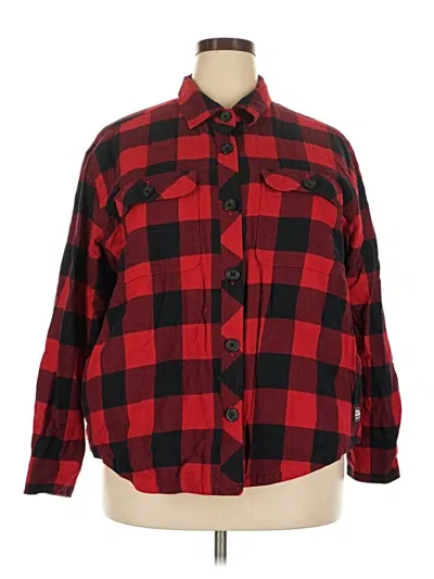 Pre-owned Eddie Bauer Long Sleeve Button Down Shirt In Red