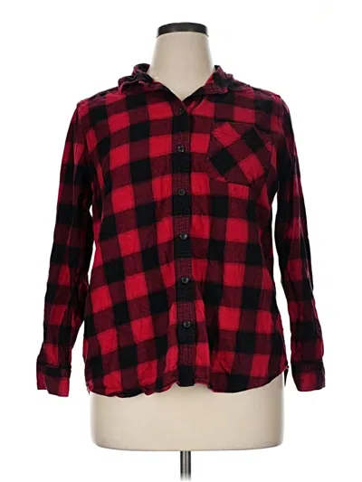 Pre-owned Eddie Bauer Long Sleeve Button Down Shirt In Red