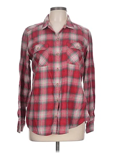 Pre-owned Eddie Bauer Long Sleeve Button Down Shirt In Red