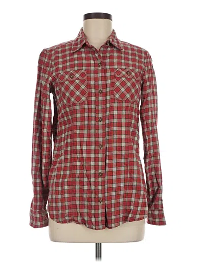 Pre-owned Eddie Bauer Long Sleeve Button Down Shirt In Red