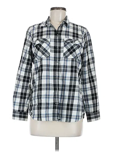 Pre-owned Eddie Bauer Long Sleeve Button Down Shirt In Silver