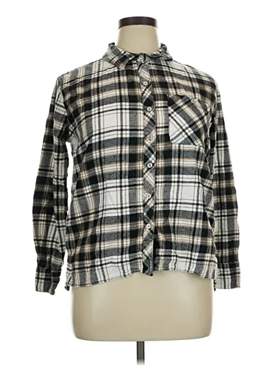 Pre-owned Eddie Bauer Long Sleeve Button Down Shirt In Silver