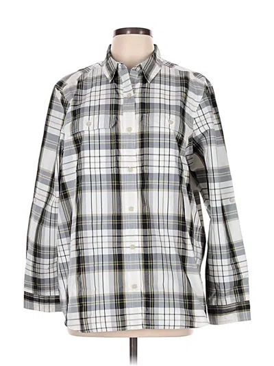 Pre-owned Eddie Bauer Long Sleeve Button Down Shirt In Silver